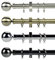New Metal Curtain Pole/Poles Rail Black Nickel 200cms. Available In 6 Sizes And 4 Colours. 28mm Diameter, By Umlout ®