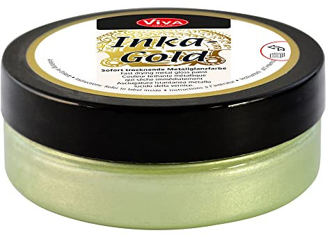 Viva Decor Inka Gold 62,5g (Mintgrün) - Einfach auftragbare, wachshaltige Metallic Polierpaste. Schnell Trocknender Metallglanz, Hochglanz-Effekte für DIY. Dekorpaste für Holz, Ton & Terracotta