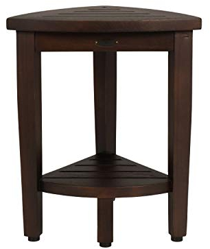 Decoteak Neue Oase montiert voll Teak Eckbank mit Ablage - Dusche sitzen, Speicher, speichern Fußstütze Dusche 1 Braun