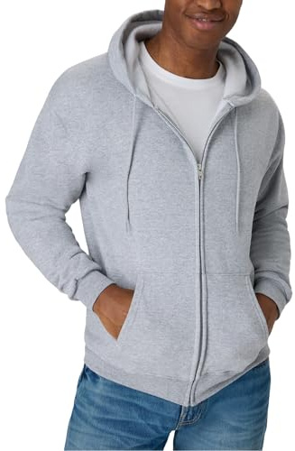 Hanes Men's Full-Zip Eco-Smart Hoodie, Light Steel, X-Large