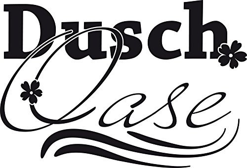 GRAZDesign Wandtattoo Bad Duschoase Blüten Deko Wand Aufkleber - 44x30cm / 070 schwarz