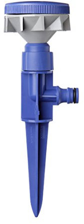 Tatay Aspersor Rotativo con Pincho Top Line, 25l, min, 135 m2, Conector Universal, Protección Solar, Fácil Instalación, Azul
