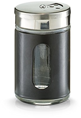 Gewürzstreuer, Glas/Metall/Edelstahl, schwarz