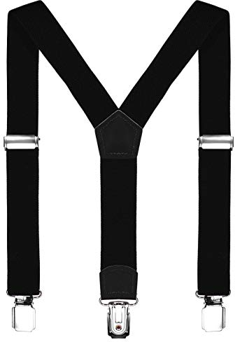 DonDon Kinder Hosenträger schwarz 2 cm schmal längenverstellbar für eine Körpergröße von 80 cm bis 110 cm bzw. 1-5 Jahre