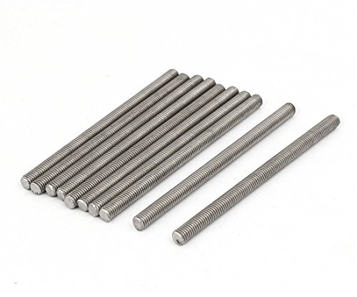 sourcing map 10 Stück Gewindestangen M5x80mm Edelstahl 304 Gewindestift Metrischem Vollgewinde Bar Gewindestäbe für Befestigung CNC-Werkzeugmaschinen 3D-Drucker Industrie Geräte