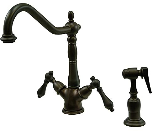 Kingston Brass KS1235ALBS Robinet de cuisine en bronze huilé 20,3 cm