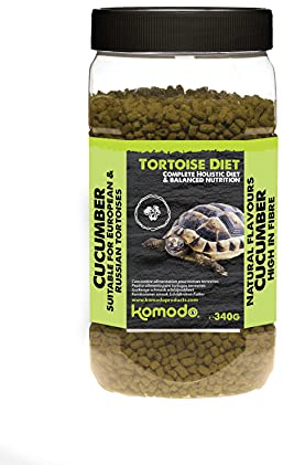 Komodo Complete Holistic Tortoise Diet Cucumber Nutritious High Fibre Healthy Sticks Premium Quality Natural Ingredients Food for All Life Stages 340g (1 unit)
