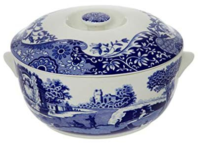 Spode - Blue Italian Round Covered Deep Dish