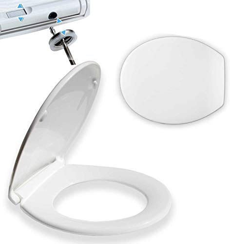 WISA (eine Marke von Fluidmaster) Antares S Universal-Toilettensitz mit Absenkautomatik, Schnellverschluss und Topfix-Befestigung. Geeignet für Wand-, Stand- und Wand-WCs, Duroplast