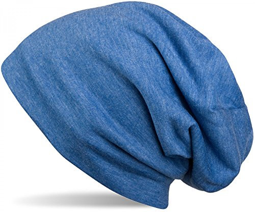 styleBREAKER Unisex Beanie Mütze Einfarbige mit Thermo-Fleece Futter, warme Winter Mütze gefüttert 04024008, Farbe:Blau meliert