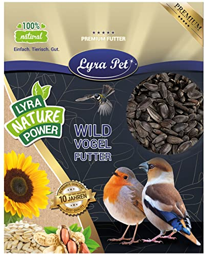 Lyra Pet® | 10 kg Sonnenblumenkerne Schwarz | Wildvogelfutter Ganzjährig | Ideal für Kleine Vögel | Vogelfutter für Gartenvögel | Mit Höchstem Ölgehalt | Spendet Energie im Sommer und Winter