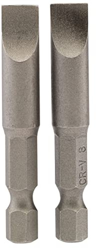 Draper 64226 8mm 1/4 Hex Plain Slot Insert Bit 50mm Long (2 Piece)