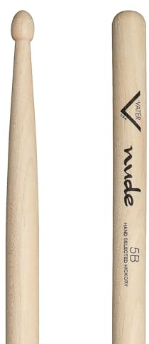 Vater Nude 5B Hickory Wood Tip Drumsticks Pair