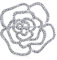 Große Mode Statement Sparkling Party Rose Blume Form Offen Pave Kristall Hochzeit Brosche Schal Pin Für Frauen Silber Tone Rhodium Vergoldet Messing
