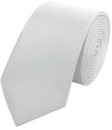Fabio Farini - Moderne Herren Krawatte kariert in 6cm Breite - Schlipse mit Karomuster für jeden Anlass Weiß Struktur