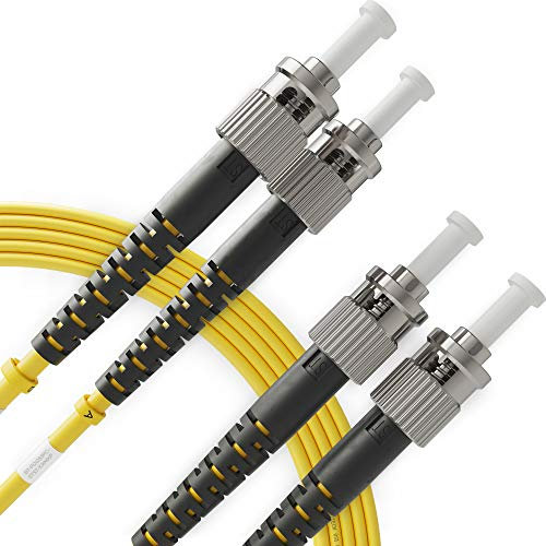 BEYONDTECH Cavo Fibra Ottica ST a ST OS1 Monomodale Duplex (5 Metri) - Cavo di Fibre Ottiche UPC/UPC - 9/125 (LSZH)