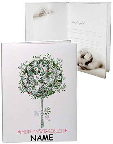 alles-meine.de GmbH Tagebuch Baby - Mein Babytagebuch - incl. Name - zum Einkleben & Eintragen - groß Gebunden - Fotobuch/Fotoalbum/Babyalbum/Album - für Mädchen & Jung..