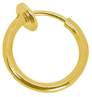 tumundo Fake Faux Segment Septum Piercing Nez Oreille Sourcils Lèvres Boucle d'oreille Fakeplug Set Argent Acier, Variante:doré