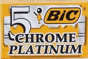 Razor Blades Club 5 BIC Chrome Platinum Rasierklingen (100 Stück, 25 Klingen, Silber, Männer, Erwachsene Frauen)