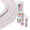 STEIGNER Cordone Isolante in fibra ceramica SKD01-12, con sigillante adesivo per montaggio termico resistente alla temperatura fino a 1260 ° C, 12x12 mm, 3 m