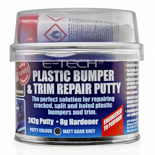 E-TECH Plastic Car Bumper and Trim Repair Putty - ER00101 - (Perfect repair solution for cracked, split and holed plastic bumpers and trim) 250G