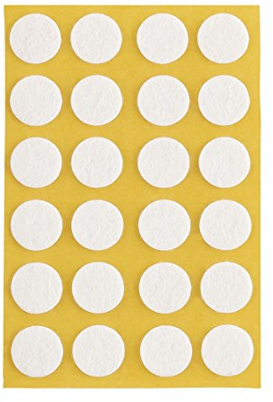 peha Filzgleiter - Kratzschutz f. Vasen und Deko-Gegenstände selbstklebend, Soft - 1,0 mm stark, weiß, rund 11 mm (24 STK.)