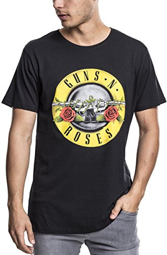 MERCHCODE Guns n Roses Classic Band T-Shirt pour Homme avec Logo imprimé, Noir, S