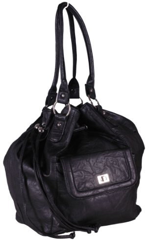 Eyecatch - Womens Faux Leather Drawstring HandBag