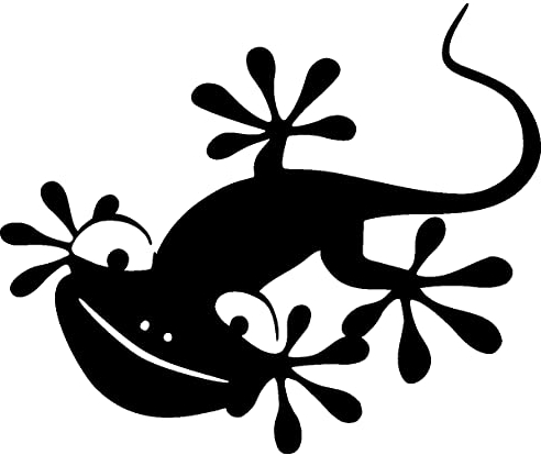 Samunshi® Comic Gecko Aufkleber Sticker 12 x 10cm schwarz