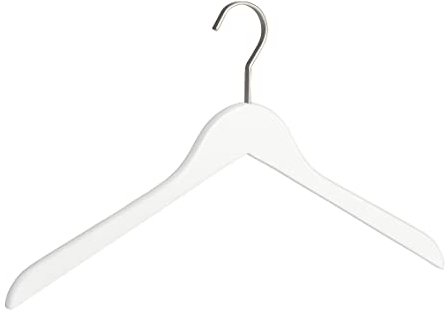 WENKO Kleiderbügel Paris, Garderobenbügel in schlanker Form mit breitem, drehbaren Haken und rutschhemmender mattierter Beschichtung, ideal für die Garderobe, 44 x 25 cm x 1,2 cm, Weiß