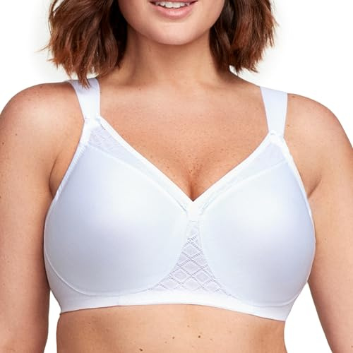 Glamorise Full Figure Plus Size MagicLift Seamless T-Shirt Bra Wirefree #1080 White