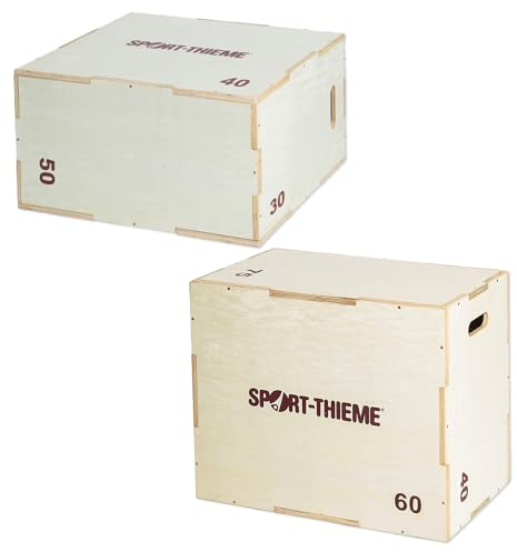 Sport-Thieme Plyo Box Holz | 6 in 1 Sprungbox, Jump Box | In 2 versch. Höhen | Plyometrisches Training, Sprungkrafttraining, Beweglichkeits/Schnelligkeitstrainer | Markenqualität