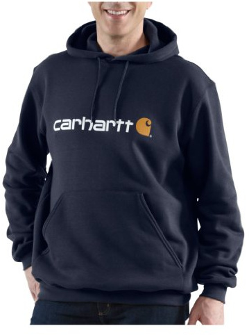 Carhartt Herren Sweatshirt Signature Logo Hooded Sweatshirt Heather Grey