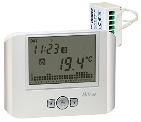 VEMER VE428900 SET MITHOS RF - Set composto da 1 Cronotermostato RF da Parete a Batterie + 1 Attuatore Remoto RF, Bianco