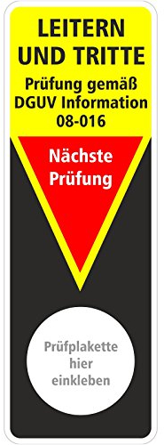 10 x Grundplakette Prüfaufkleber Prüfetikett Prüfung Leitern - Prüfung gemäß DGUV Information 208-016 40 x 115 mm