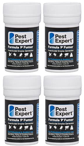 Carpet Moth Killer Smoke Bombs 4 x 3.5g - Formula 'P' Moth Fumigator from Pest Expert (HSE approved and tested – professional strength product)