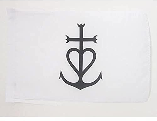 AZ FLAG - Drapeau Croix de Camargue - 45x30 cm - Pavillon Camarguais 100% Polyester Avec Deux Cordelettes - 20g