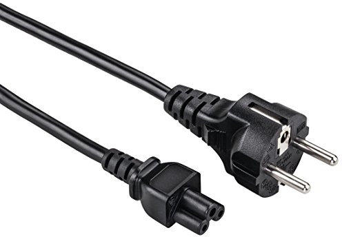 Hama Netzkabel für Notebook 0,75m (Stromkabel für Laptop, Netzteil, Monitor und TV, Schutzkontakt Stecker Typ F, 3-polige Kleeblatt Kupplung) schwarz
