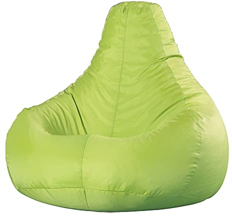 Bean Bag Bazaar Gaming Sitzsack für Erwachsene, Grün, Outdoor Sitzsack mit Füllung, Bean Bag, Wasserabweisender Stoff, Bequemer Sessel für Wohnzimmer, Garten, Terrasse