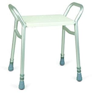 HOMECRAFT Height Adjustable Shower Stool with Handles – Lightweight, Sturdy Bath Seat & Shower Chair for Elderly & Disabled – Non Slip Plastic Bathroom Stool, 160kg / 25st Capacity