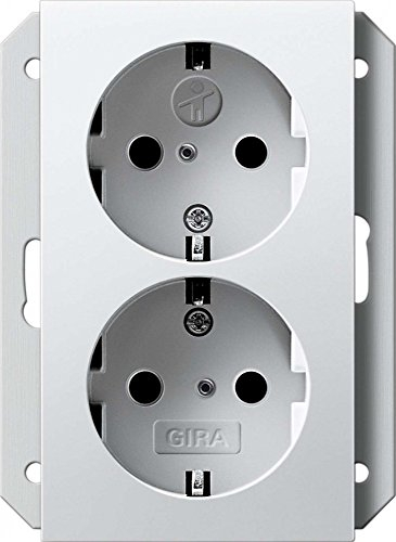 Gira 273103 Doppel Schuko Kinderschutz, für 1-Fach Dose System 55, reinweiß