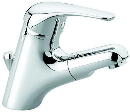 emmevi Miscelatore lavabo doccetta Estraibile Scarico Automatico Serie Ambra Cromato 9096 Made in Italy