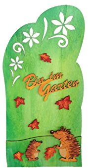 Petra's Bastel-News Bastelset für Holzstele Bin im Garten mit Igel, Holz, 40x22x5 cm