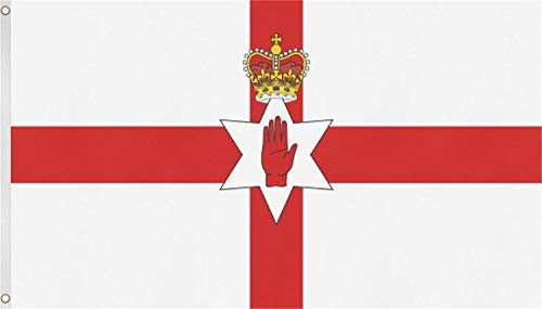 Flagge - Fahne - Hissfahne mit Zwei Metallösen zur Befestigung und zum Hissen - Größe 90 x 150 cm wetterfest Farbe Nordirland