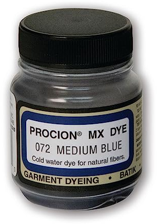 Jacquard Procion Mx Dye - Undisputed King of Tie Dye Powder - Medium Blue - 2/3 oz - Cold Water Fiber Reactive Dye Made in USA