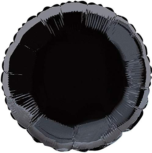 Unique Party Supplies 53340 Runder Folien-Luftballon - 45 cm - Schwarz, 18