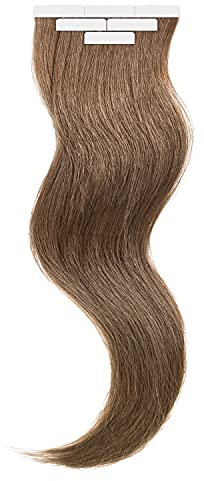 Tape In Extensions 50 cm Virgin Echthaar 10er Set Mittelbraun