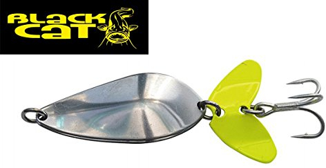 Black Cat Hitman Twin Blinker, Welsblinker, Spinnfischen auf Wels, Spinnangeln, Wallerblinker, Gewicht:100g, Farbe:Black Wave
