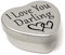 Perfect Way to Say I Love You. Beautiful Mini Silver Heart Tin with Sweets, Present to say I Love You. Tin Size 45mm x 45mm x20mm. (I Love You Darling)