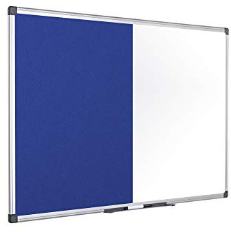 Bi-Office Combination Board Maya, Blue Felt/Magnetic, Aluminium Frame, 180 x 120 cm